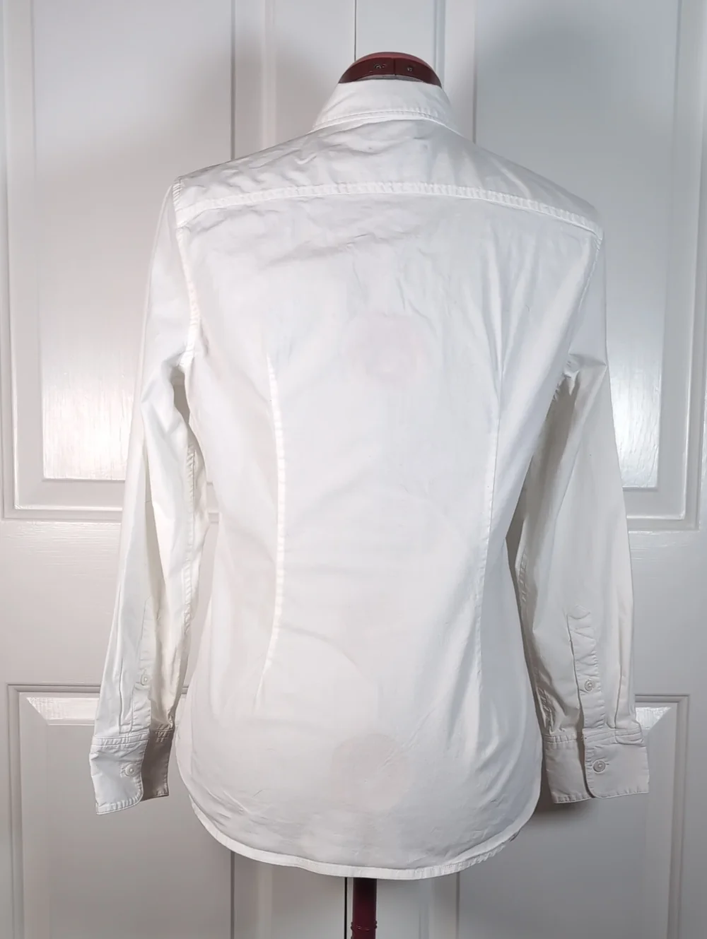 J Crew Slim Stretch Cotton Poplin Button Up Shirt White Fitted Blouse Size 4